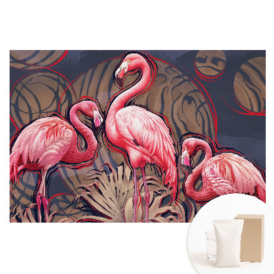 Fototapeta flizelinowa z nadrukiem Flamingi abstrakcyjne tło harmonijna kompozycja