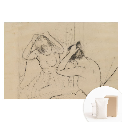 Fototapeta flizelinowa z nadrukiem Kobieta przy lustrze