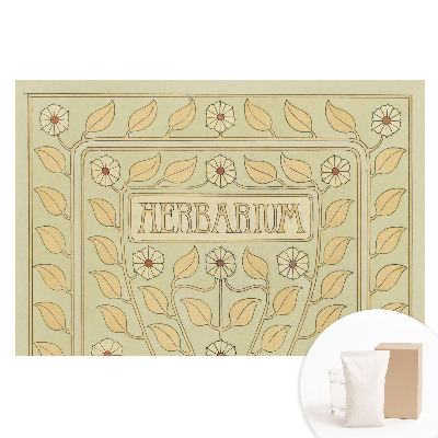 Duża fototapeta na ścianę Secesyjne motywy roślinne z napisem Herbarium