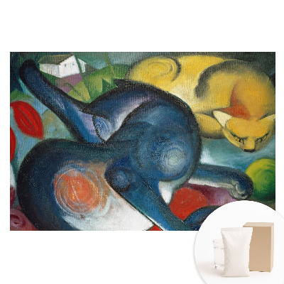 Tapeta fotograficzna na flizelinie Kolorowe abstrakcyjne koty w krajobrazie