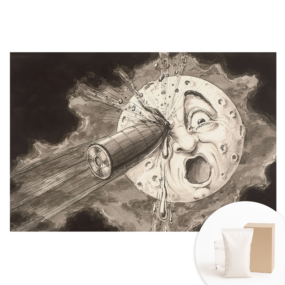 Duża fototapeta na ścianę Księżyc i metalowy obiekt