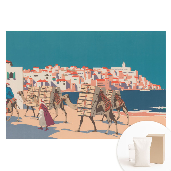 Fototapeta flizelinowa Morska karawana wielbłądów ilustracja.