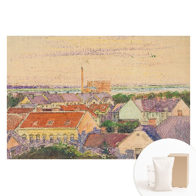 Duża fototapeta na ścianę Klimatyczne miasto w pastelach