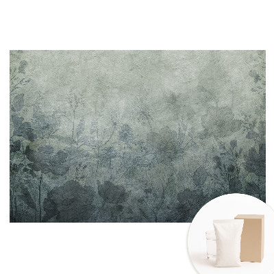 Fototapeta z nadrukiem na flizelinie Kwiatowe motywy na szarym tle