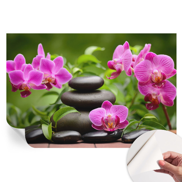 Fototapeta samoprzylepna do sypialni Orchidee kamienie