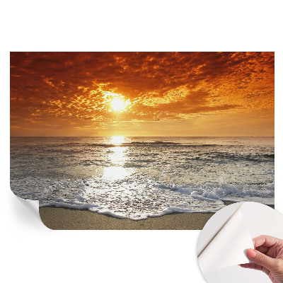 Samoprzylepna fototapeta z motywem oceanicznych fal do sypialni