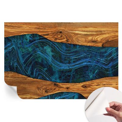 Nowoczesna fototapeta do salonu Niebieskie drewno