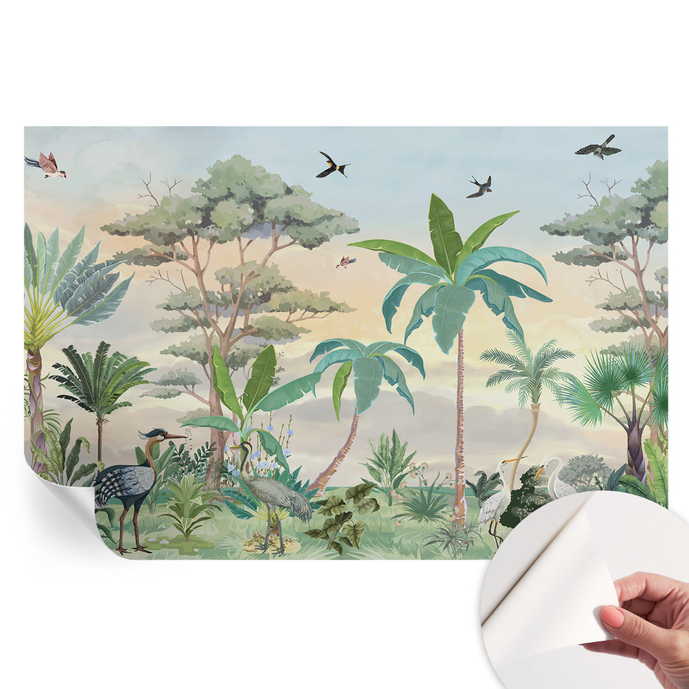 Samoprzylepna fototapeta Egzotyczna flora do salonu