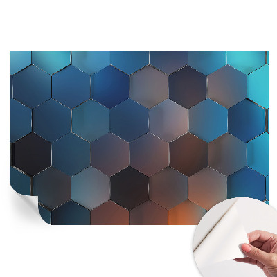 Fototapeta samoprzylepna do sypialni Niebieskie heksagony