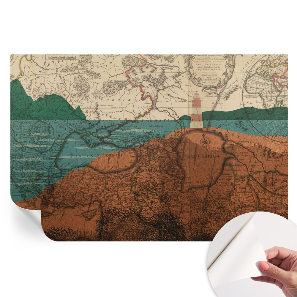 Samoprzylepna tapeta fotograficzna Historyczna mapa