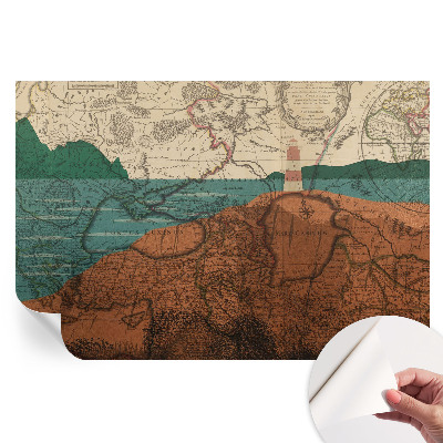 Samoprzylepna tapeta fotograficzna Historyczna mapa