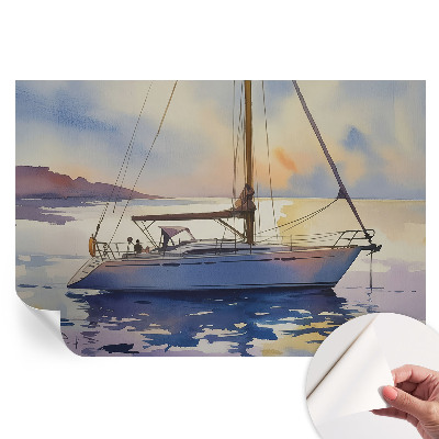 Fototapeta samoprzylepna do salonu Żaglówka zachód