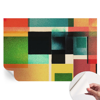Samoprzylepna fototapeta z geometryczną abstrakcją do sypialni