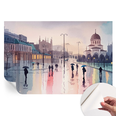 Samoprzylepna tapeta fotograficzna Deszczowy spacer