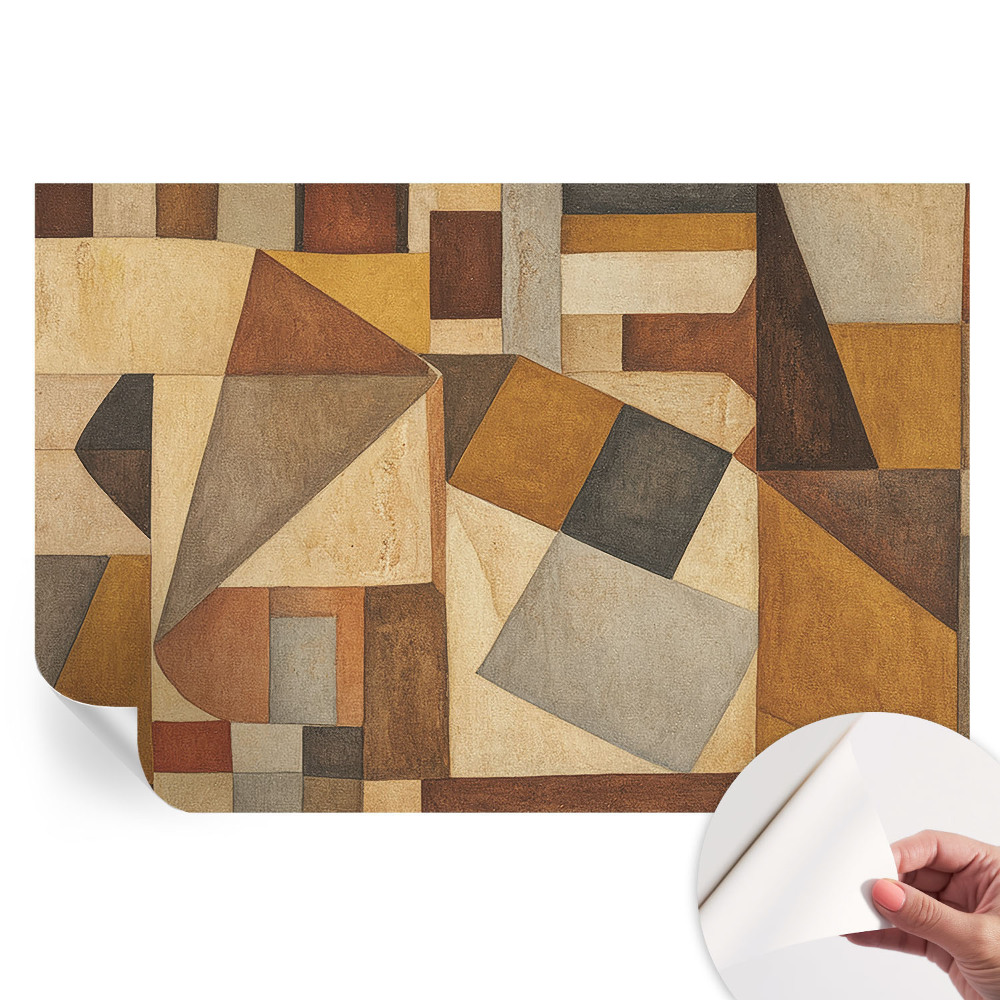 Samoprzylepna fototapeta z abstrakcją geometryczną do salonu
