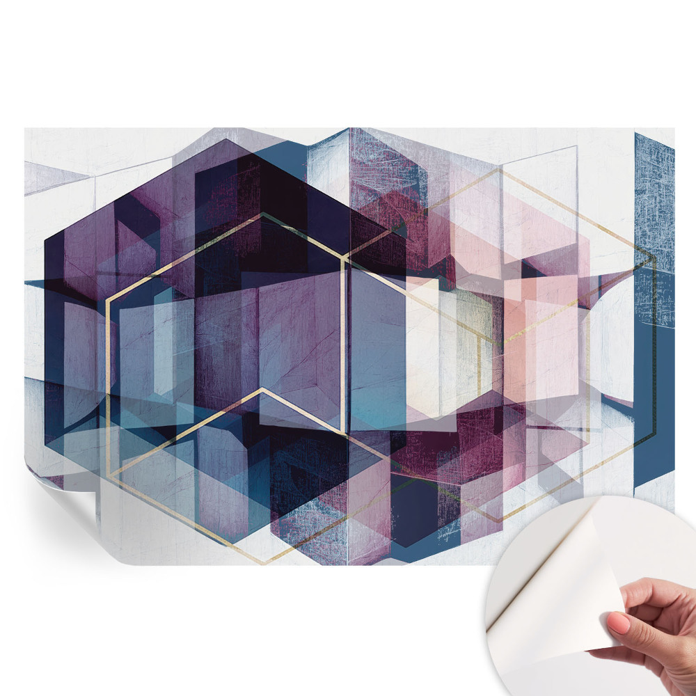 Samoprzylepna fototapeta geometryczne sześciany do salonu