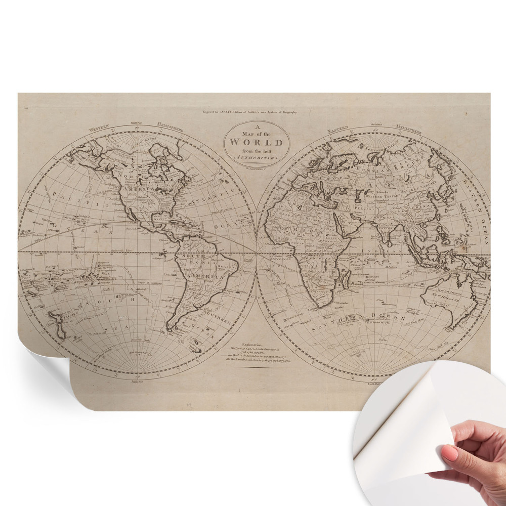 Samoprzylepna fototapeta na ścianę Stara mapa