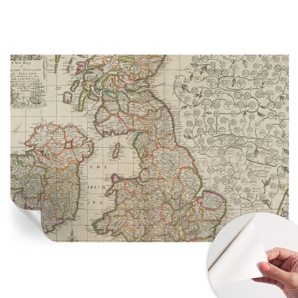 Samoprzylepna tapeta fotograficzna Zabytkowa mapa