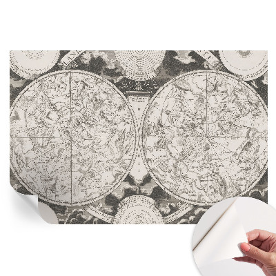 Samoprzylepna fototapeta Gwiezdna mapa do sypialni