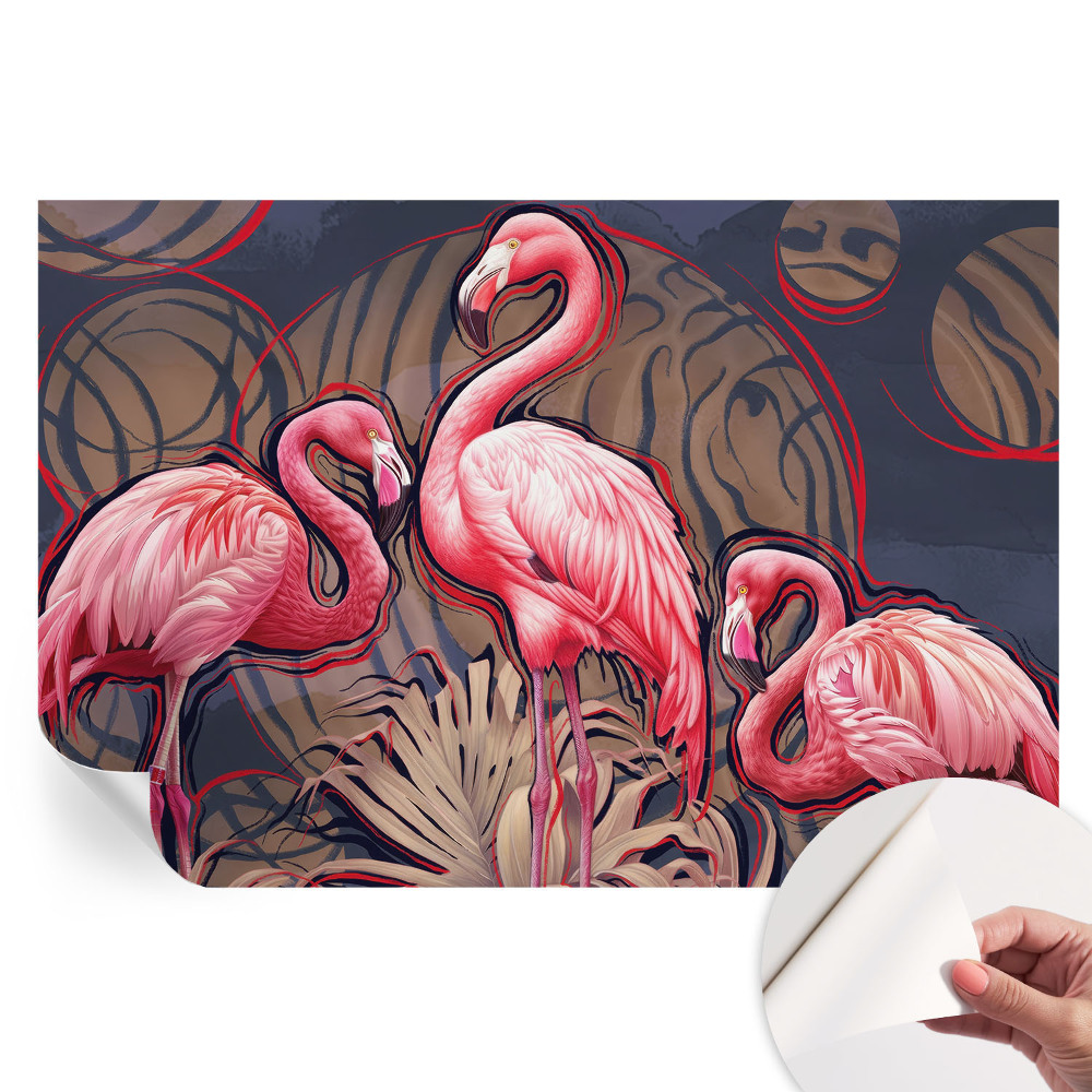 Samoprzylepna fototapeta Różowe flamingi do salonu