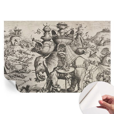 Samoprzylepna fototapeta na ścianę Groteskowa batalia