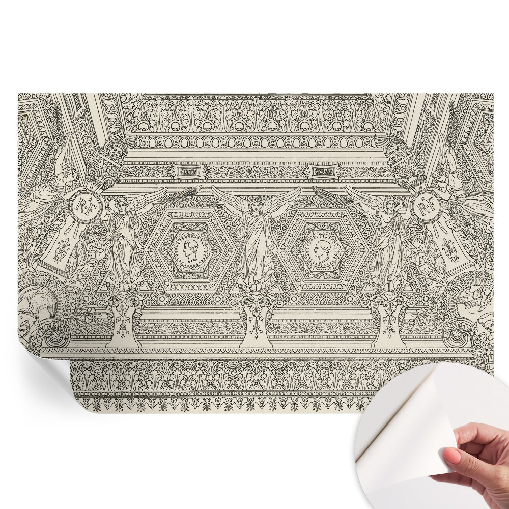Samoprzylepna fototapeta z klasycznym ornamentem do sypialni