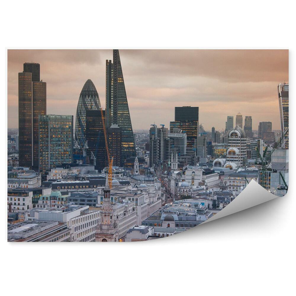 Fototapeta budynki wieżowce niebo chmury Londyn