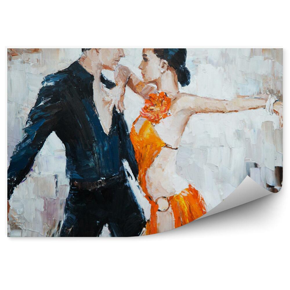 Fotopeta Tancerze tango malowane abstrakcja para