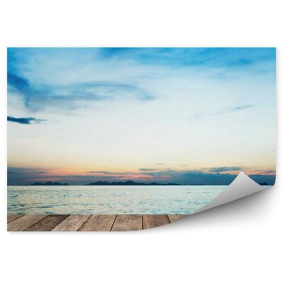 Okleina ścienna Drewniany taras morze zachód słońca