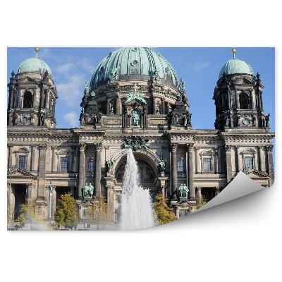 Fototapeta katedra Berlin fontanna tęcza natura niebo chmury