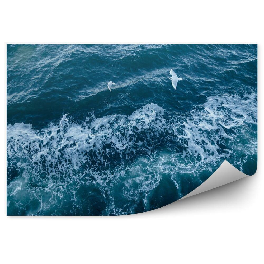Fototapeta Niebieskie morze tekstury z fal i piany