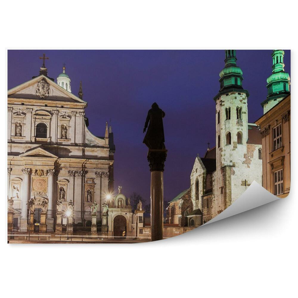 Okleina na ścianę Kraków kościół pomnik światła noc