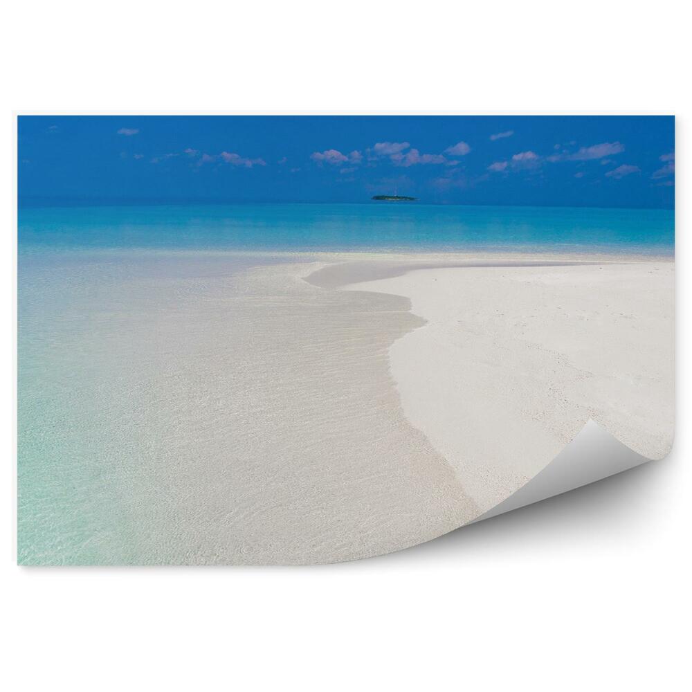 Fototapeta Malediwy plaża morze tropikalne niebo chmury