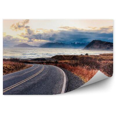 Okleina na ścianę Jezdnia droga trawa woda wyspy