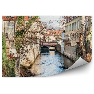 Okleina ścienna Czechy miasto budynki architektura rzeka