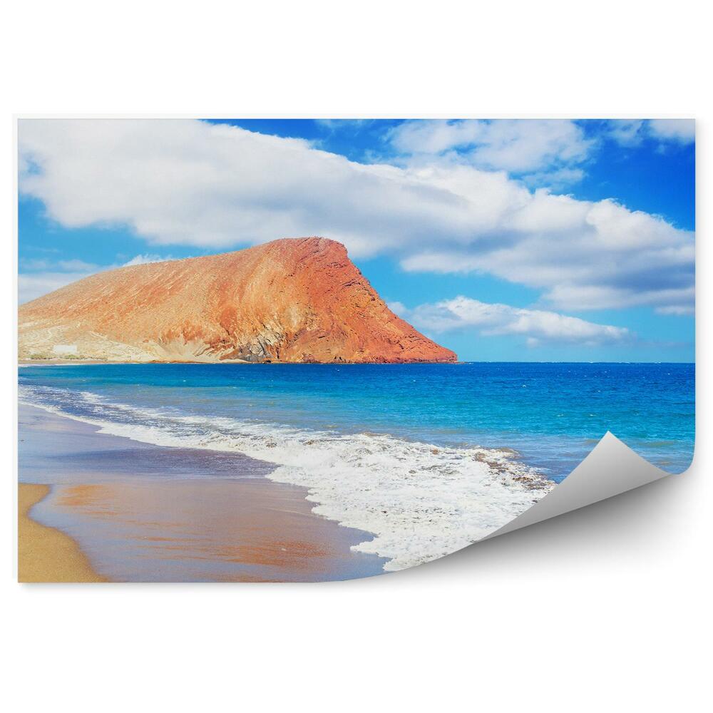 Okleina na ścianę ocean plaża skały niebo chmury Teneryfa