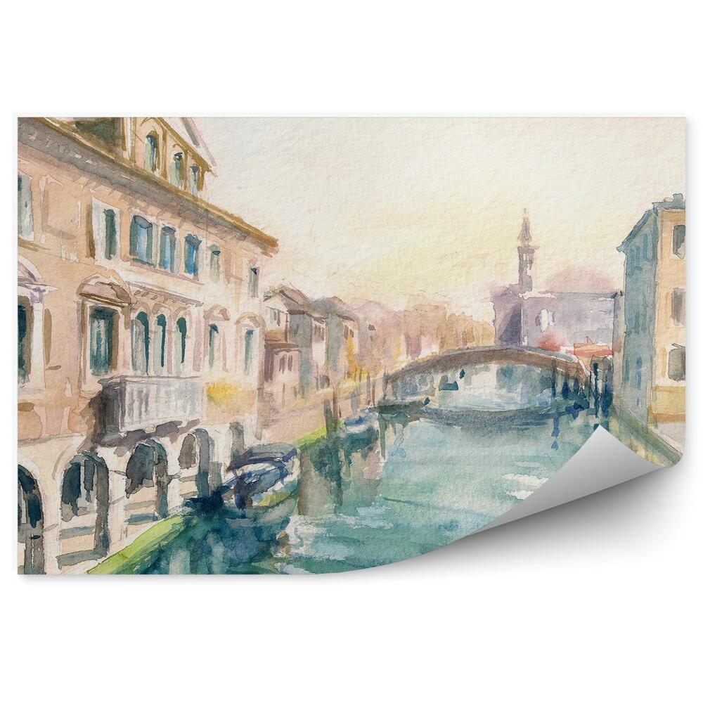 Fototapeta Kanał chioggia most miasto włochy malowane