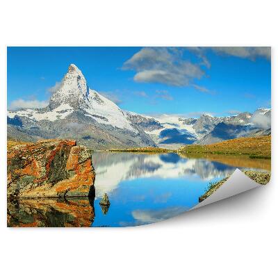 Fototapeta Góry skały śnieg ocean niebo chmury