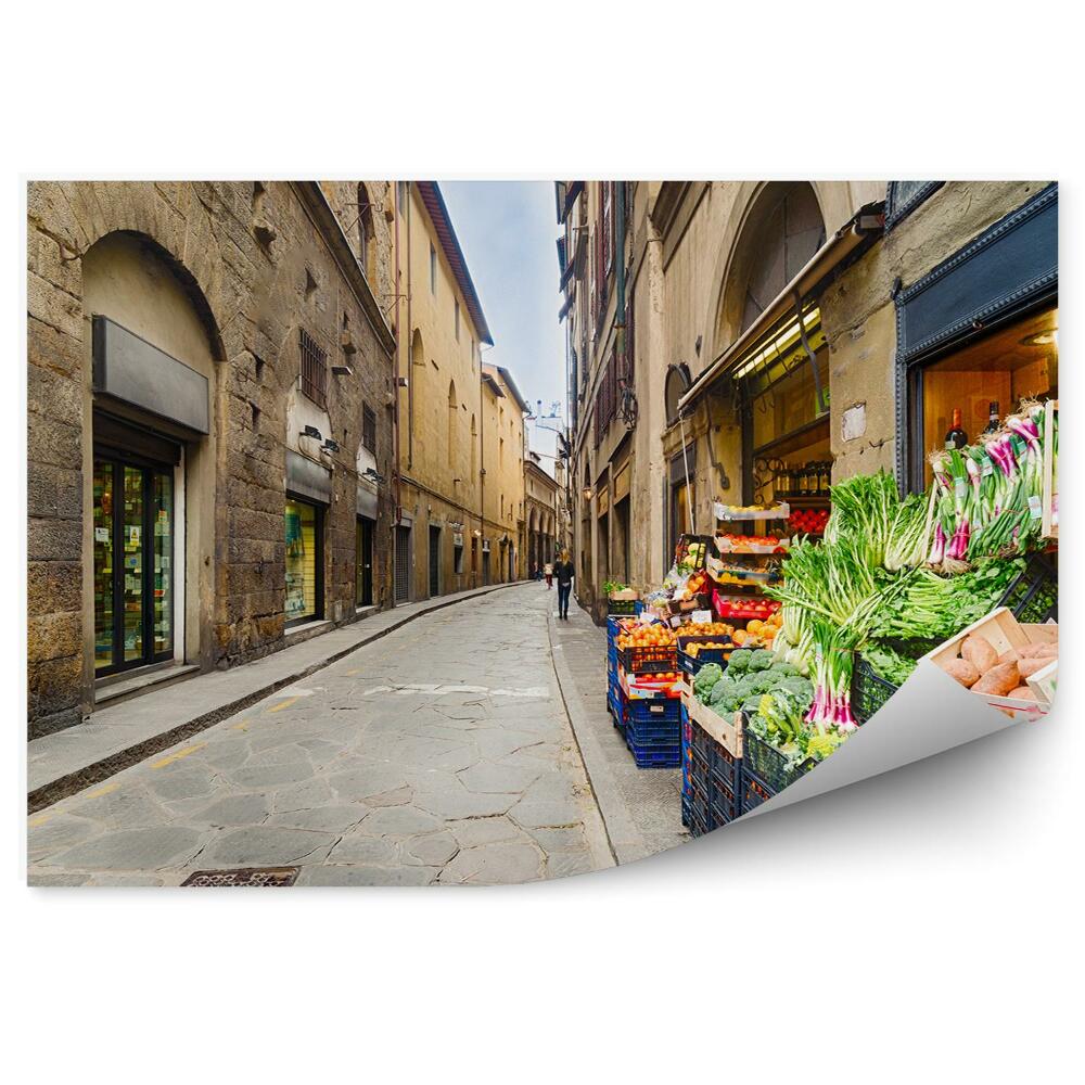 Fototapeta samoprzylepna Florencja ulica sklep warzywa
