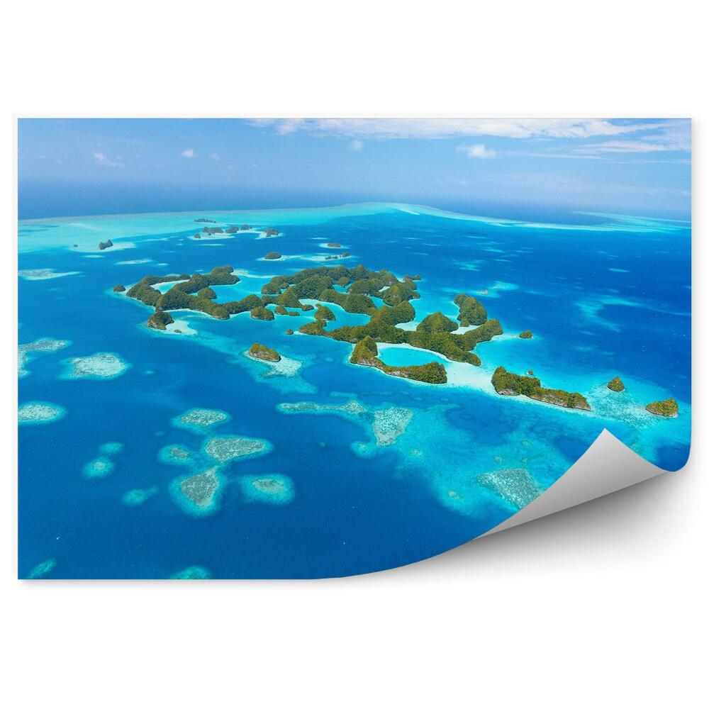 Fototapeta Zielone wyspy rafa koralowa woda błękit