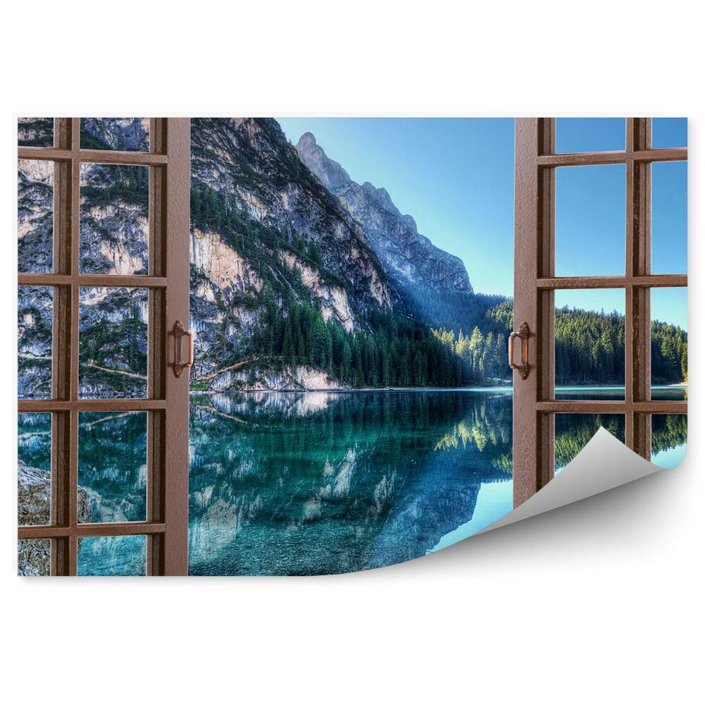 Fototapeta na ścianę Góry skały jezioro natura widok z okna