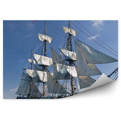 Okleina na ścianę Statek żaglowy ocean miasto w tle