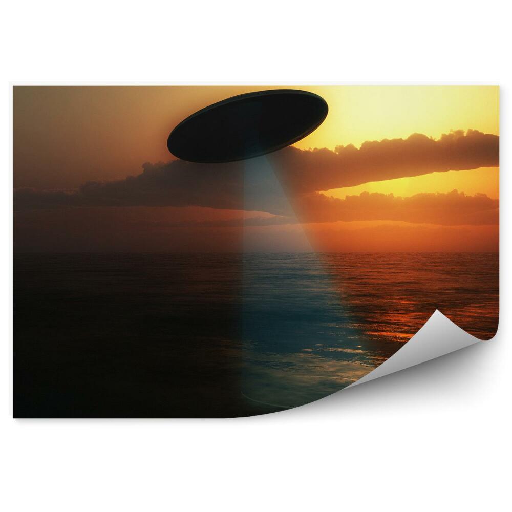 Fototapeta Ufo statek kosmiczny światło morze zachód słońca chmury