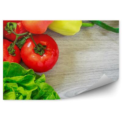 Okleina na ścianę Świeże warzywa woda zdrowa żywność