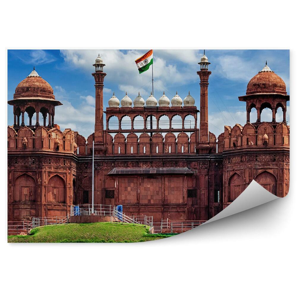 Fototapeta Red fort indie flaga architektura mury