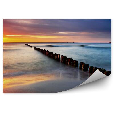 Okleina na ścianę Zachód słońca nad morzem Bałtyckim plaża