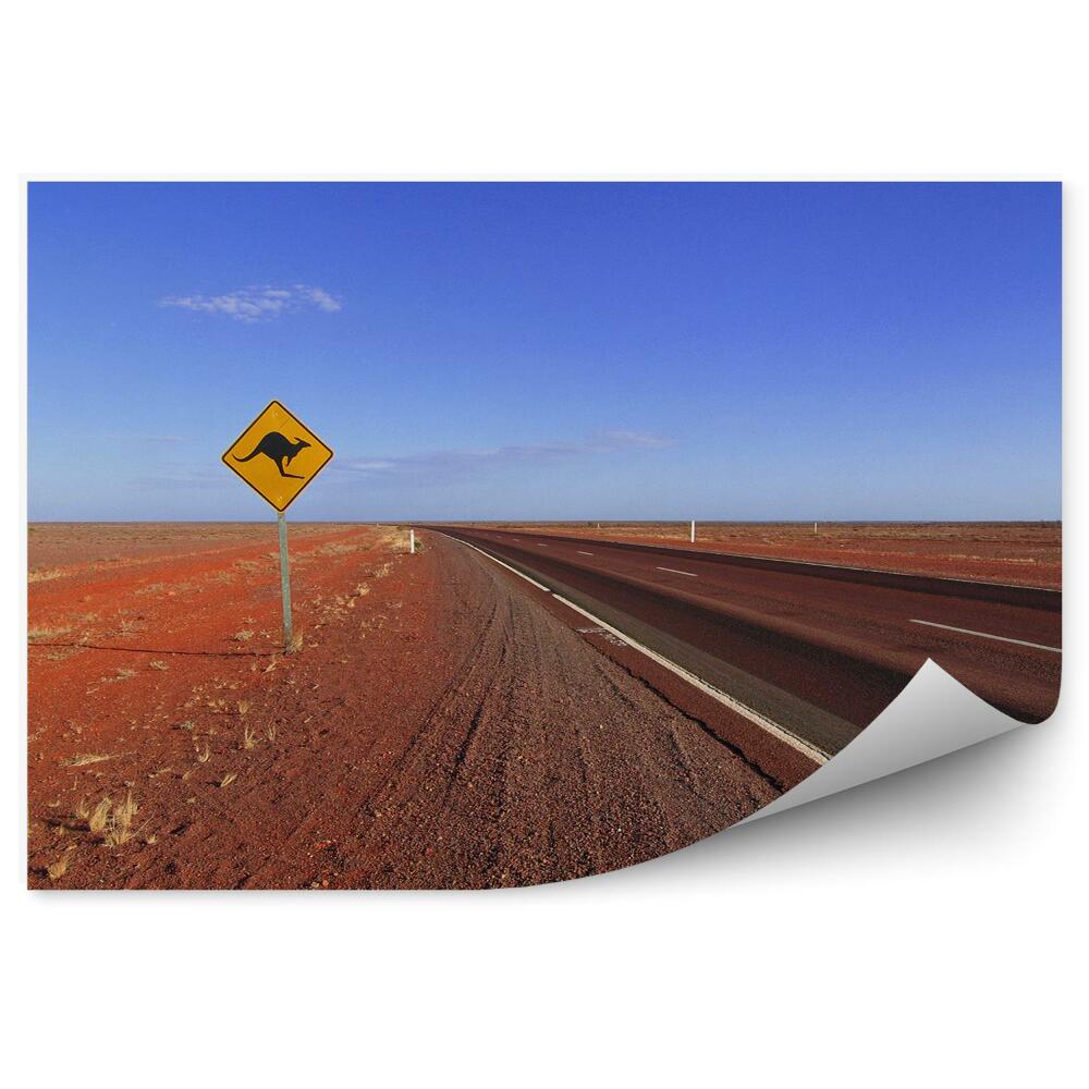 Okleina na ścianę Australia droga znak z kangurem