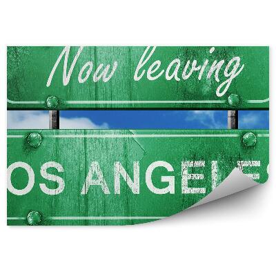 Fototapeta zielony znak drogowy Los Angeles niebo chmury