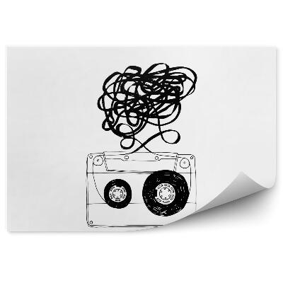 Fototapeta Kaseta magnetofonowa ze splątanymi taśmami 