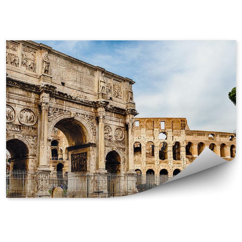 Okleina na ścianę Rzym słynna architektura koloseum